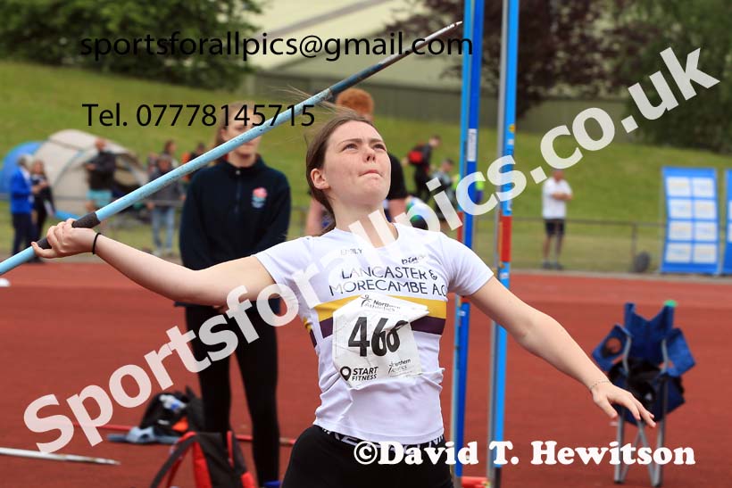 Womens under-20s javelin, 2022 Northern Senior and Under-20 Champs., Wavertree Athletics Centre, Liverpool. Photo: David T. Hewitson/Sports for All Pics
